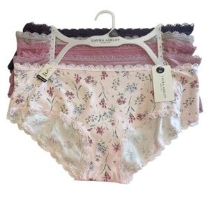 LAURA ASHLEY 5 Pack Super Soft Stretchy Comfy Lace Trim Panties Floral NWT XL